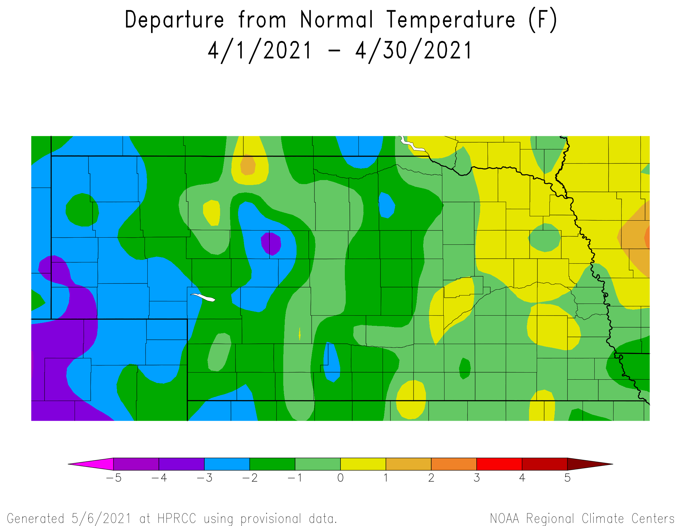April averages on the cool and dry side of normal Nebraska State