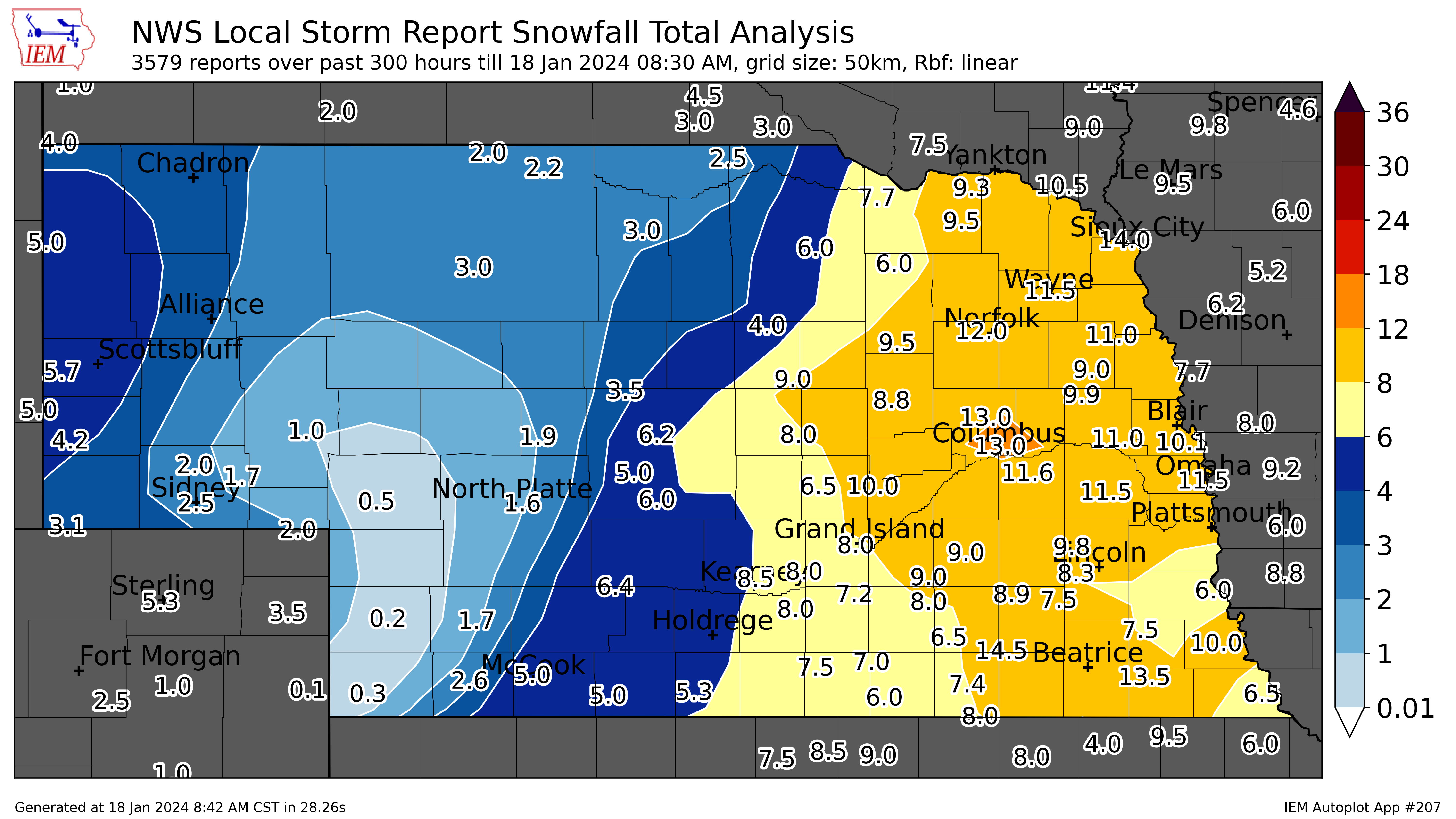 Weekly Weather Outlook And Update January 18 2024 Nebraska State   RecentSnow 