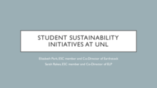 UNL student sustainability initiatives