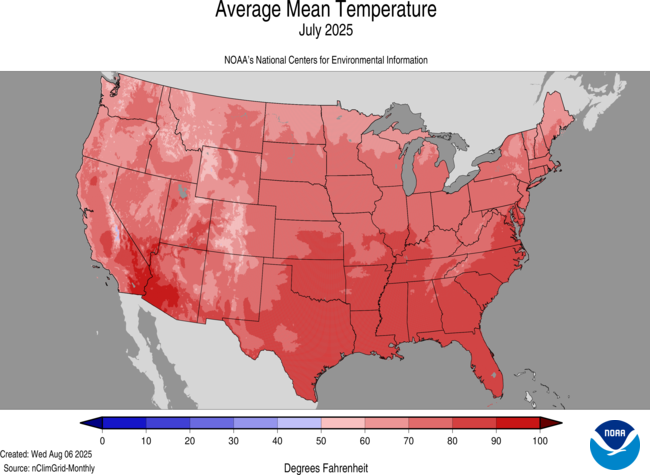 July 2025 average temp