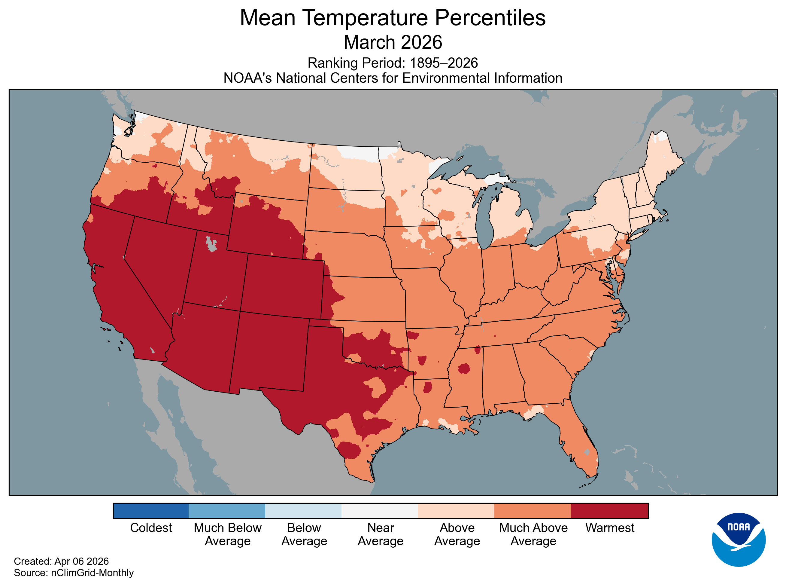 March 2026 temperatures