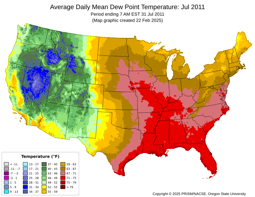 July 2011 dew point