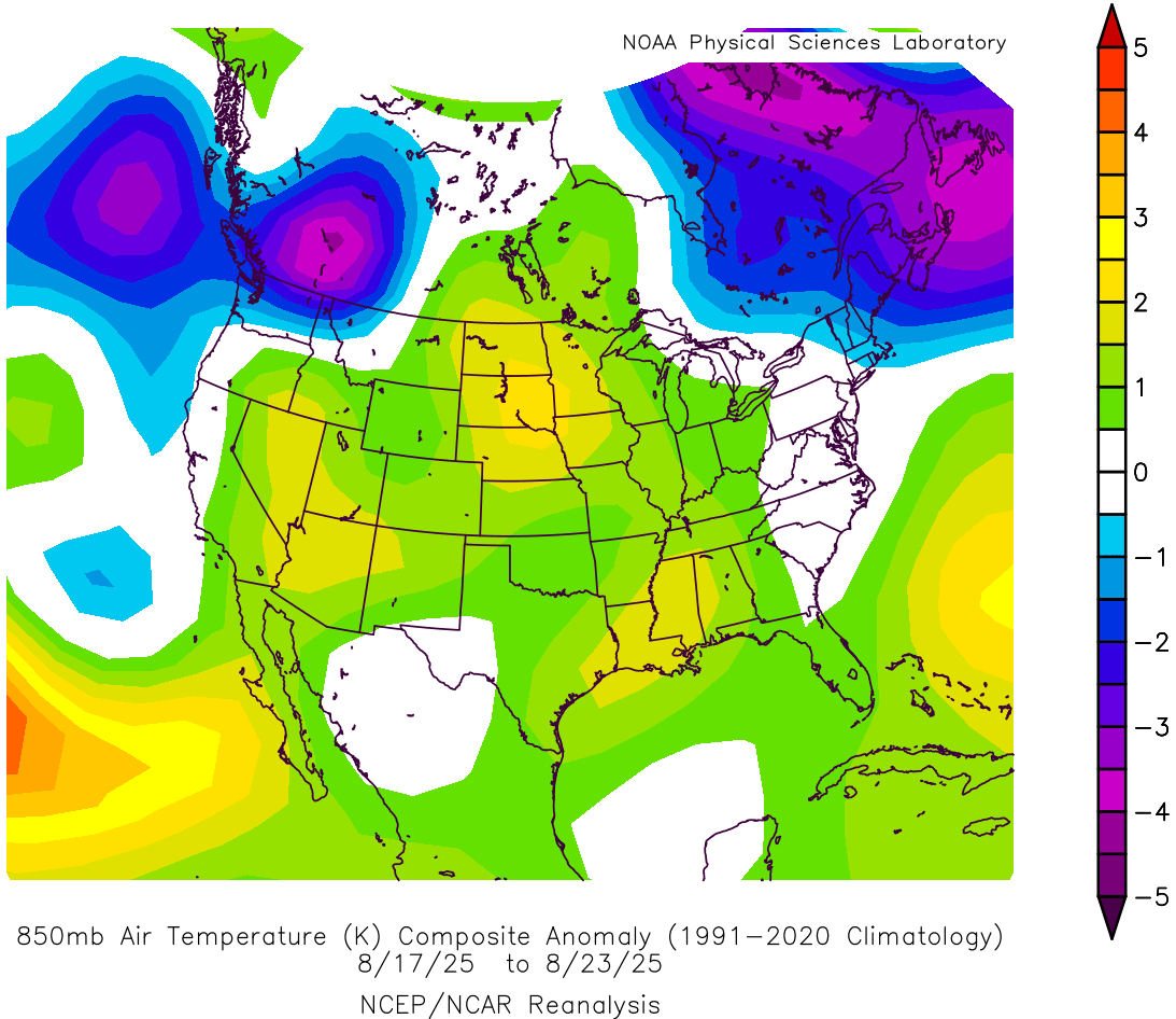 850-mb temp anomalies