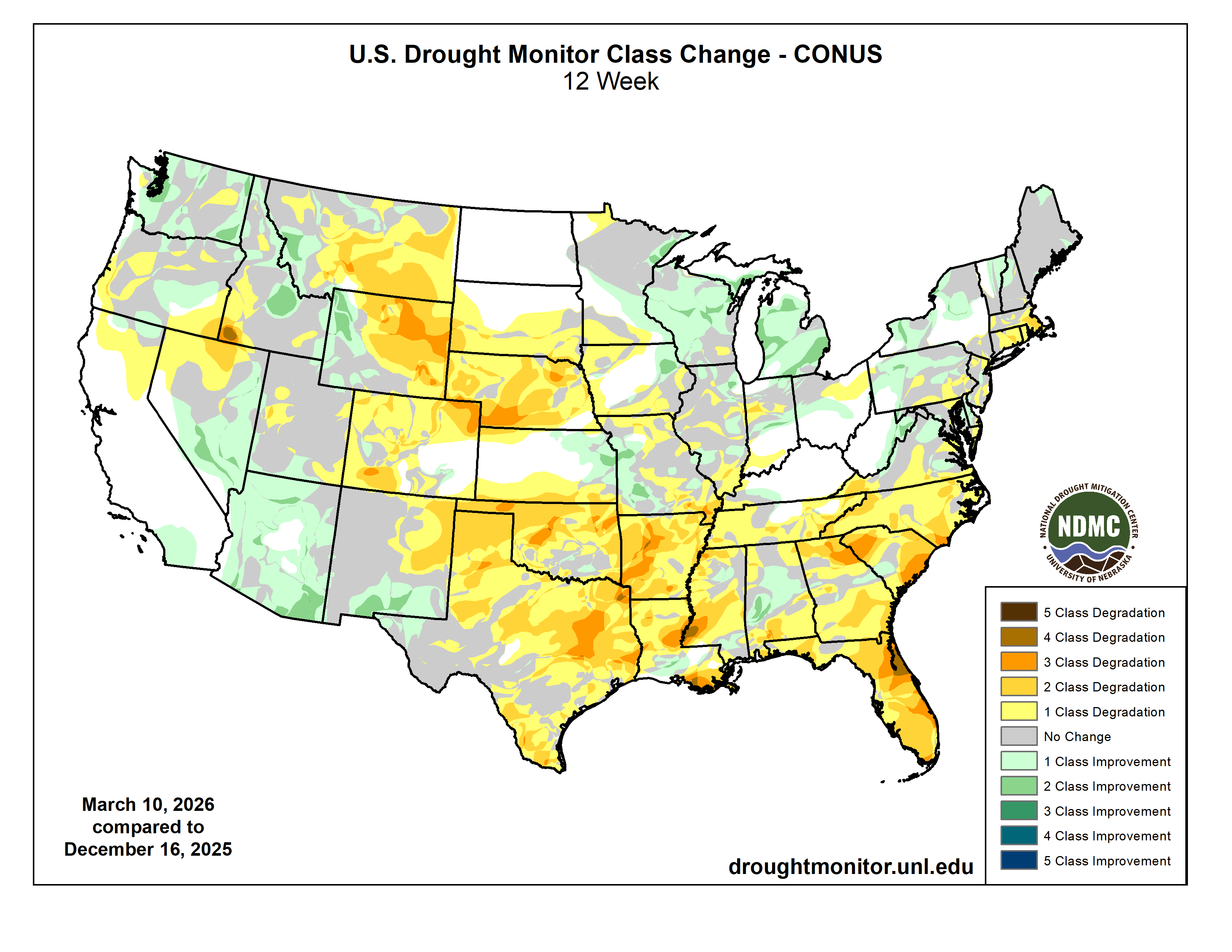 drought monitor change map