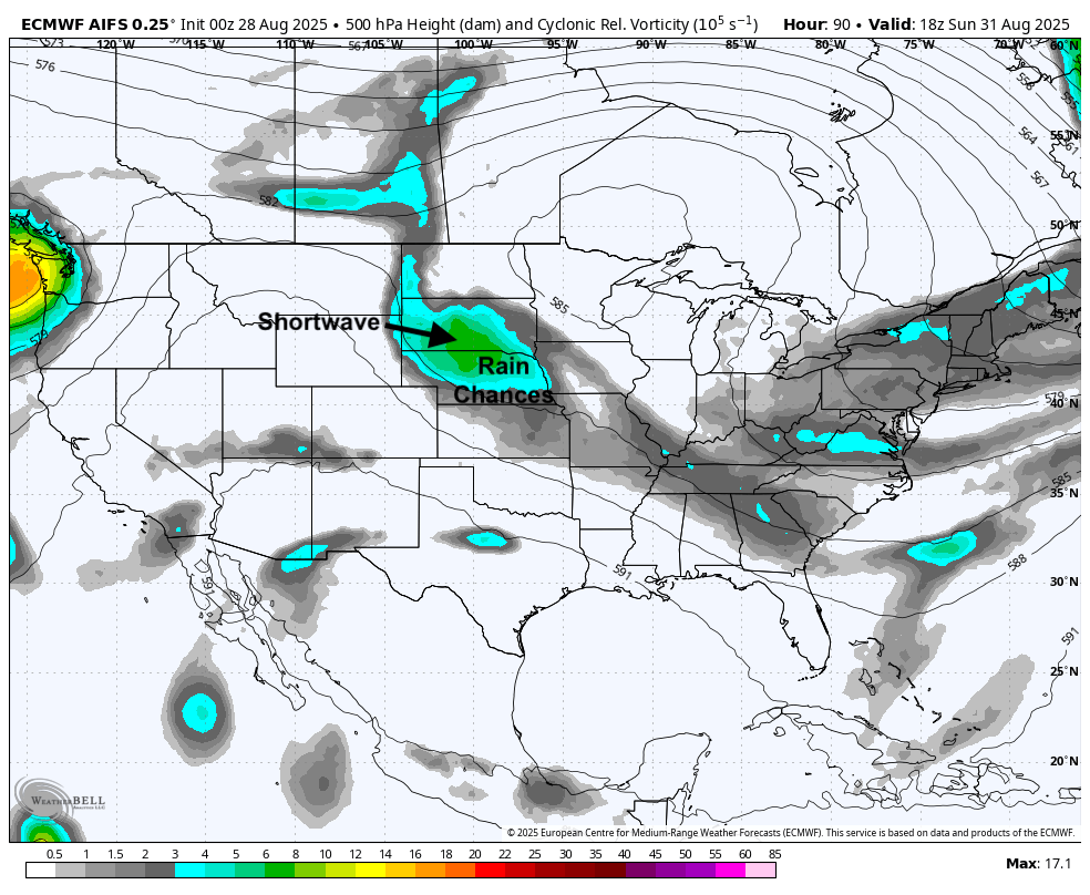 500-mb vorticity