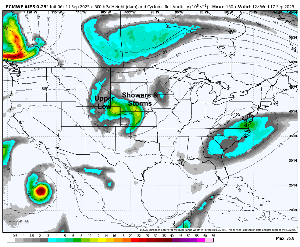 500-mb vorticity