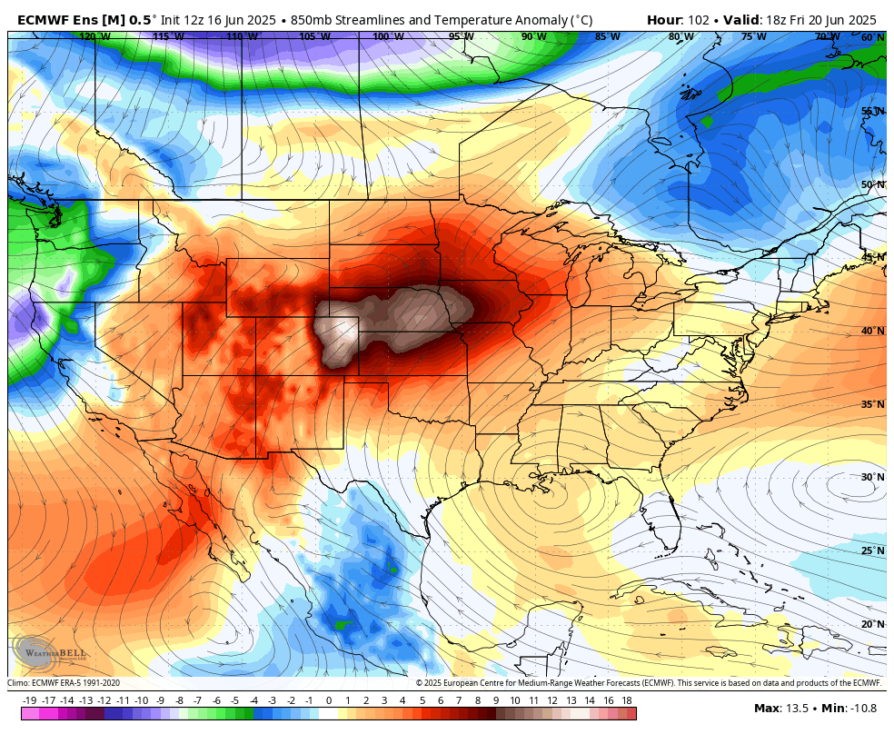 850-mb temperature anomalies
