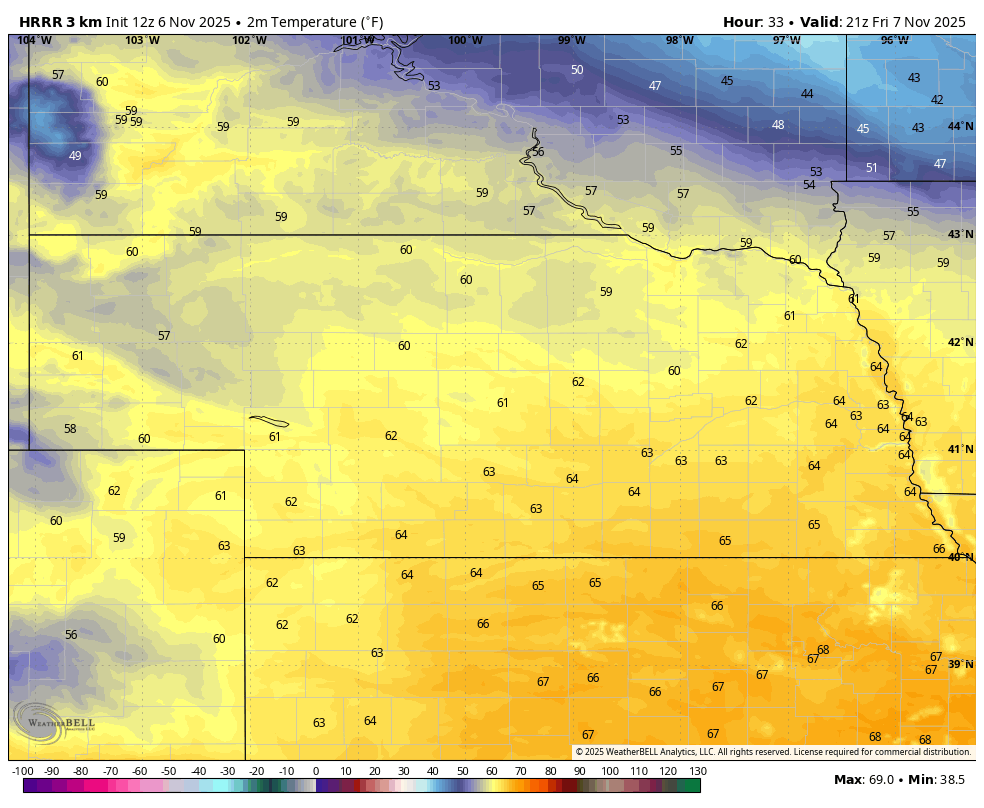 projected temperatures