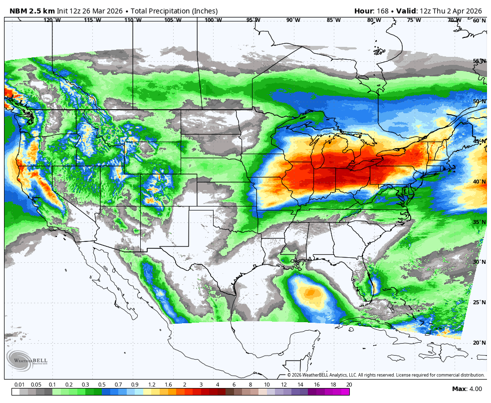 projected NBM precipitation 