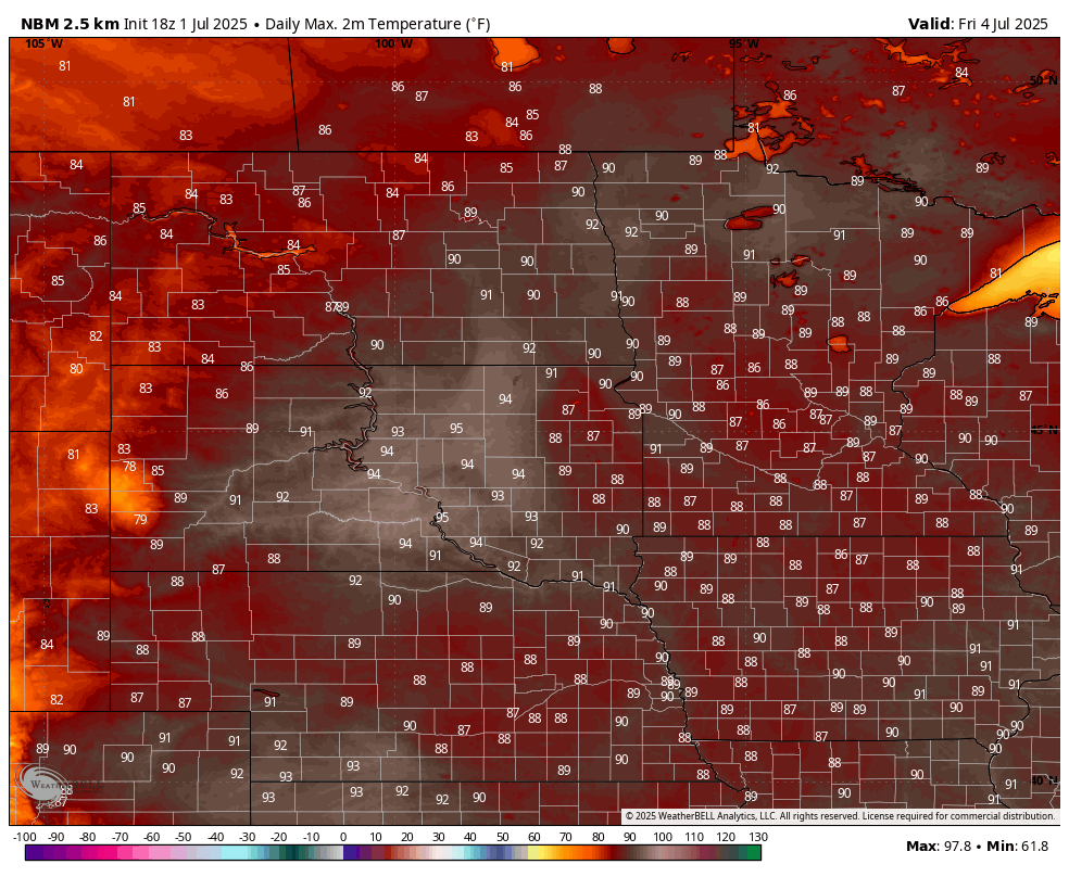 nbm temperature forecast