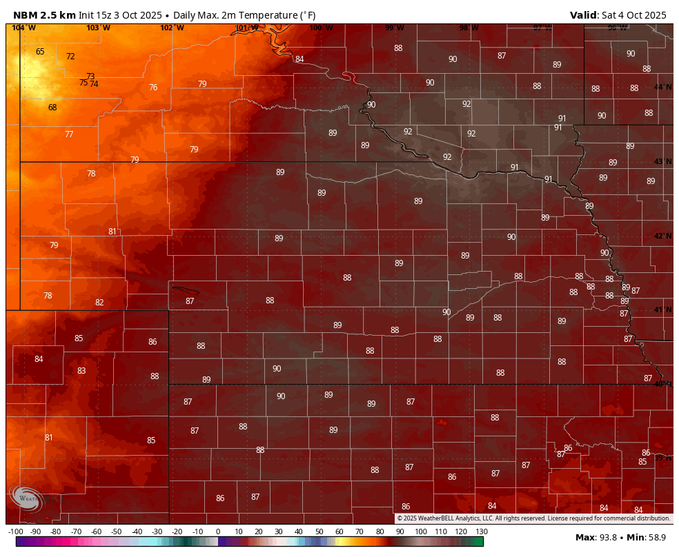maximum temperatures 