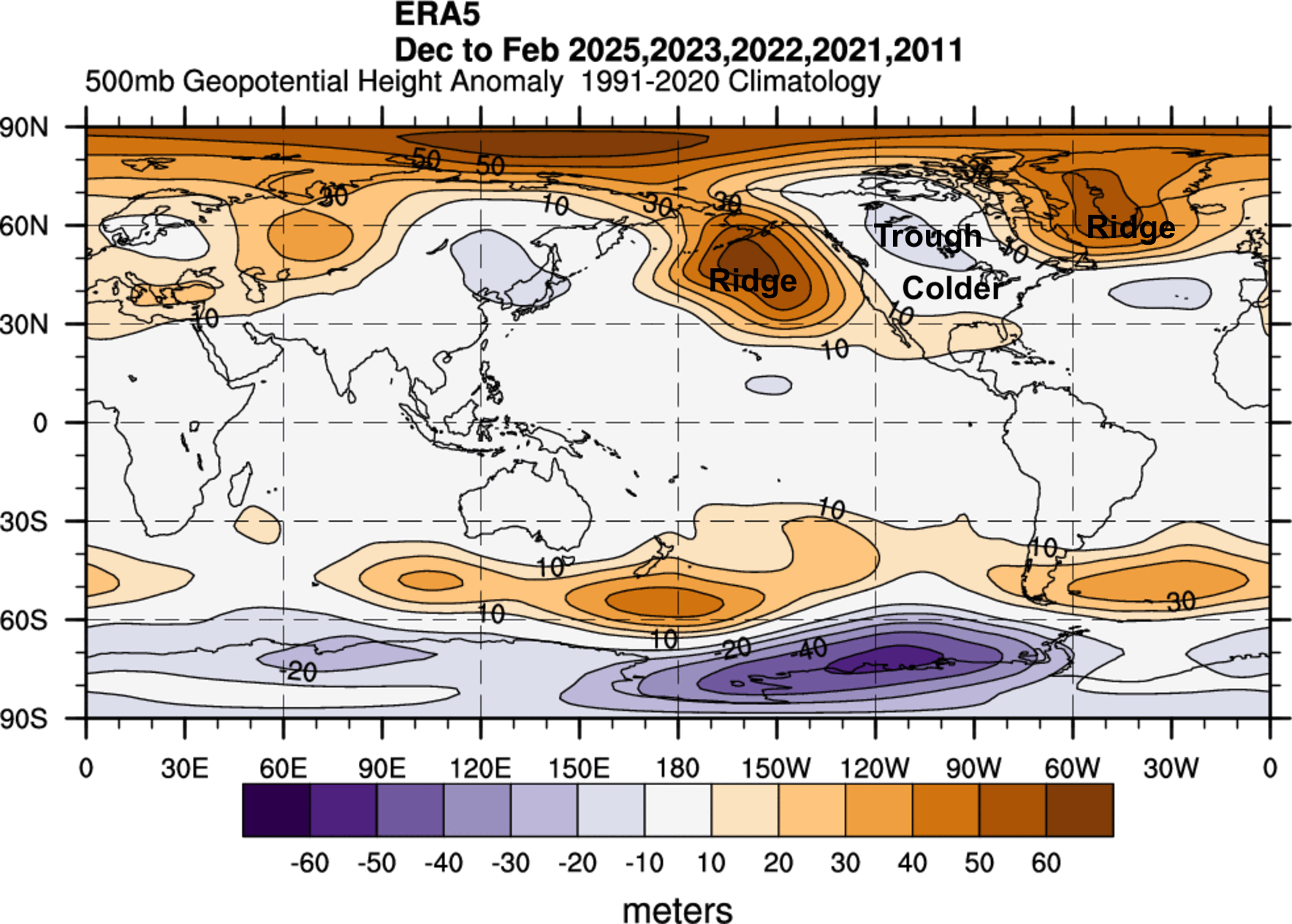 500-mb height composite anomalies