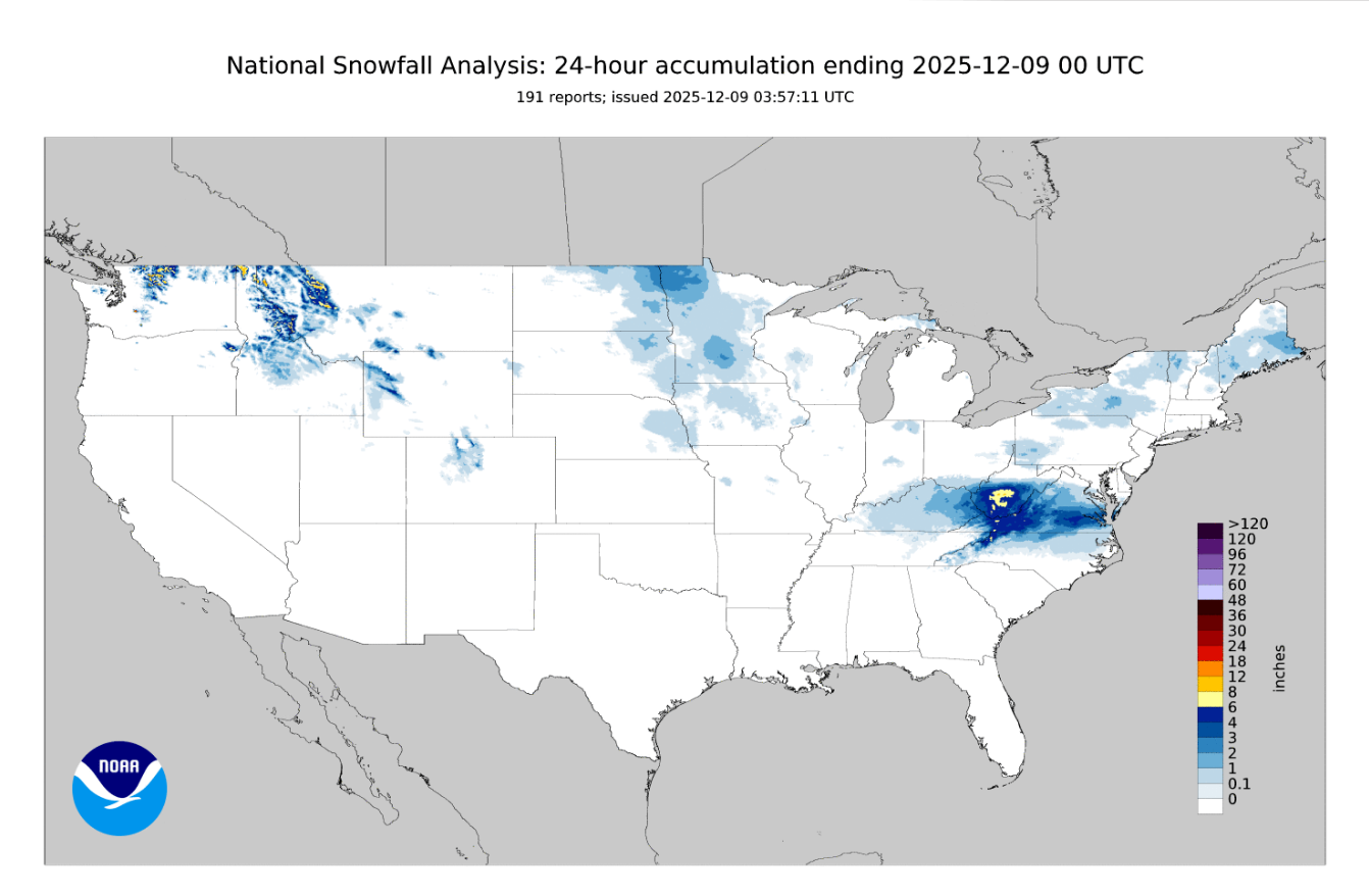 Snowfall totals