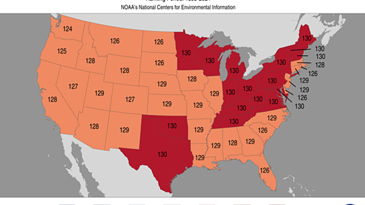 Statewide rankings of 2024 tempatures