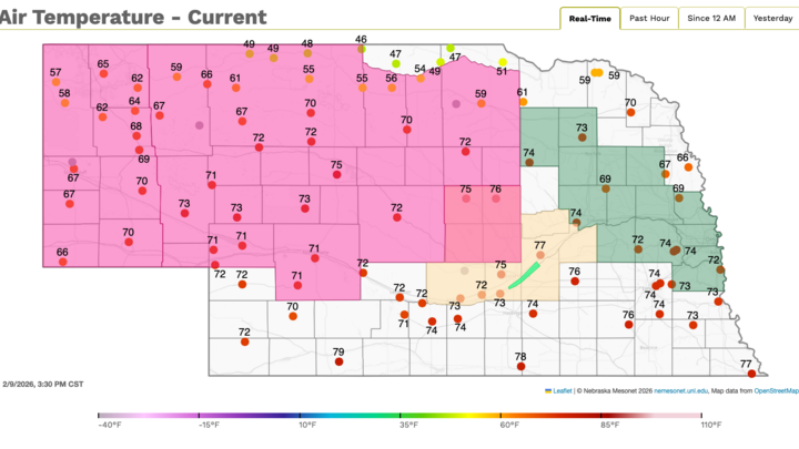 record warm temperatures across the state yesterday