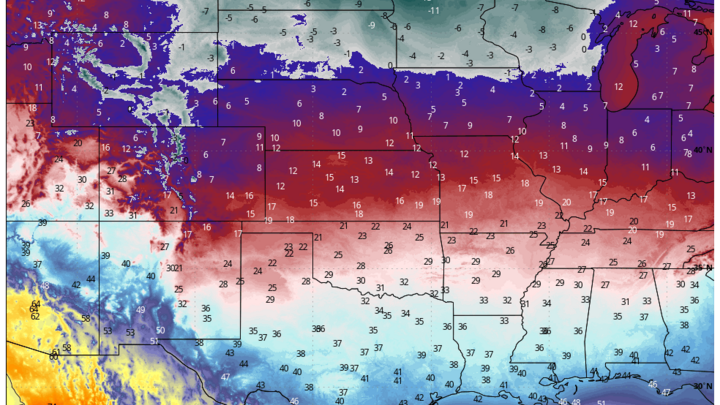 Projected High Temperature for Monday, January 15, 2025